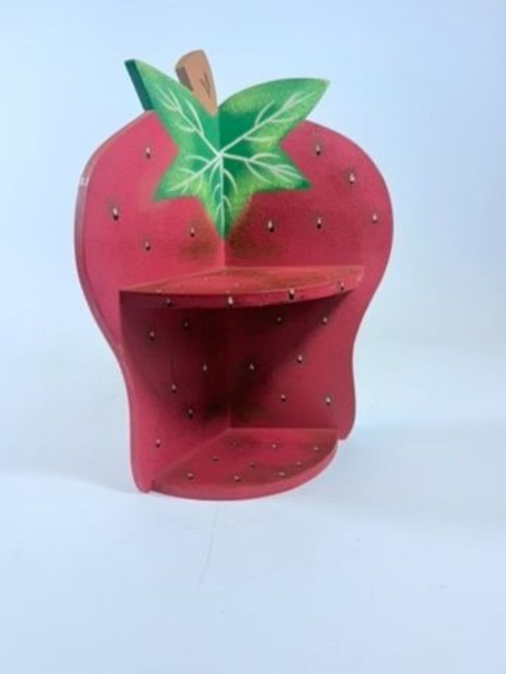 Wall Corner Shelf 90s Strawberry Vintage Wood Hanging Red Hand Painted Farmhouse - Picture 8 of 16